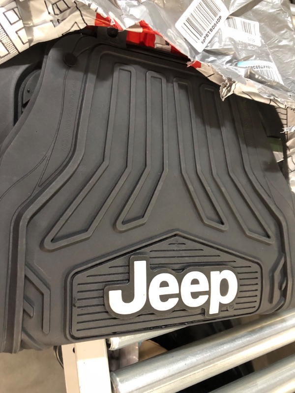 Photo 2 of *INCOMPLETE* Jeep Weatherpro 4 Piece Floor Mats Set, Floor Mats by Plasticolor (001668R01) , Black