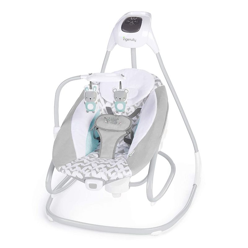Photo 1 of *SEE NOTES* Ingenuity 2-in-1 SimpleComfort Compact Baby Swing & Rocker - Lightweight, Multi-Direction, 6 Speeds, Nature Sounds & Vibrations - Raylan
