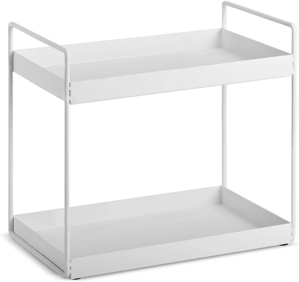 Photo 1 of 2 -Tier Bathroom Countertop Organizer Vanity Shelf, White Large - STOCK PHOTO IS REFERENCE ONLY