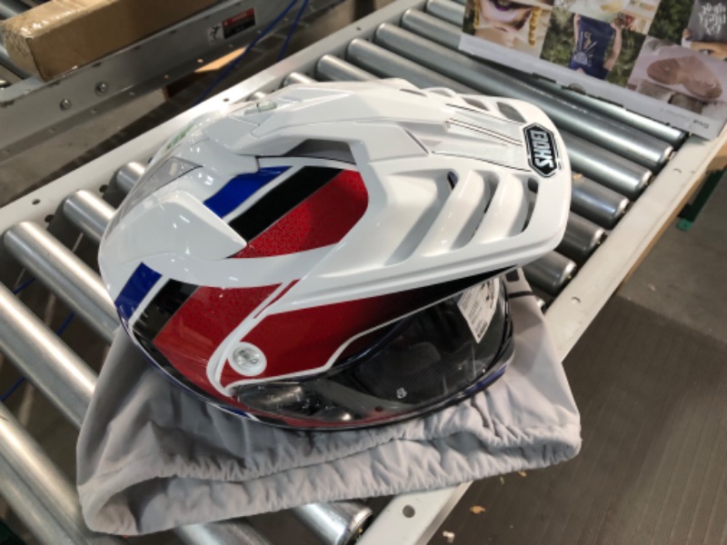 Photo 8 of Shoei Hornet X2 Sovereign Helmet (Medium) (White/Blue/RED) Medium WHITE/BLUE/RED