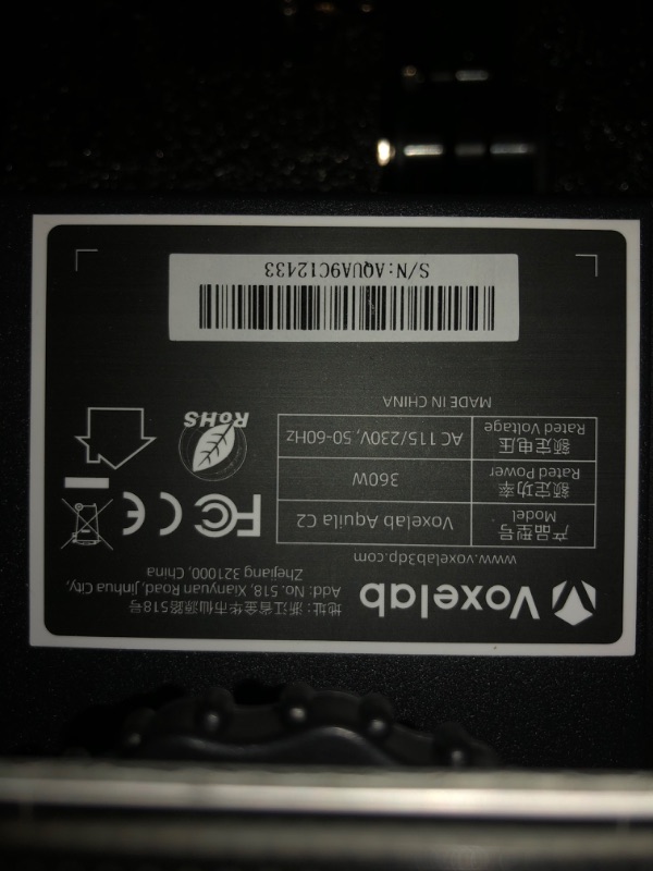Photo 3 of **USED/POSSIBLE MISSING PARTS**   Voxelab Aquila C2 3D Printer with Improved Alloy Frame Structure,UL Certified Power Supply,Removable Build Surface Plate, Fully Open Source and Resume Printing Function,Printing Size 8.66x8.66x9.84in