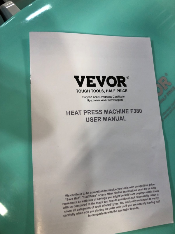 Photo 3 of *UNTESTED*
VEVOR Auto Heat Press, Smart Heat Press Machine for T-Shirts, Knob Design Easy Press, Large Mica Heat Plate, Heat Up Fast, Professional Heat Press for Sublimation, Vinyl, Heat Transfer Projects 15x12