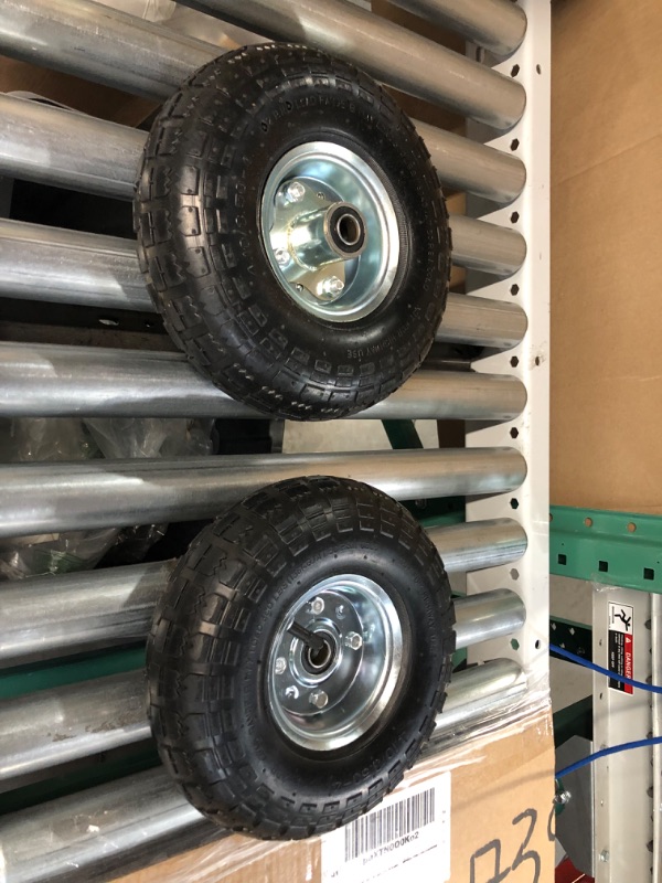 Photo 1 of 2 Pack 4.10/3.50-4" Pneumatic Air Filled Heavy-Duty Wheels