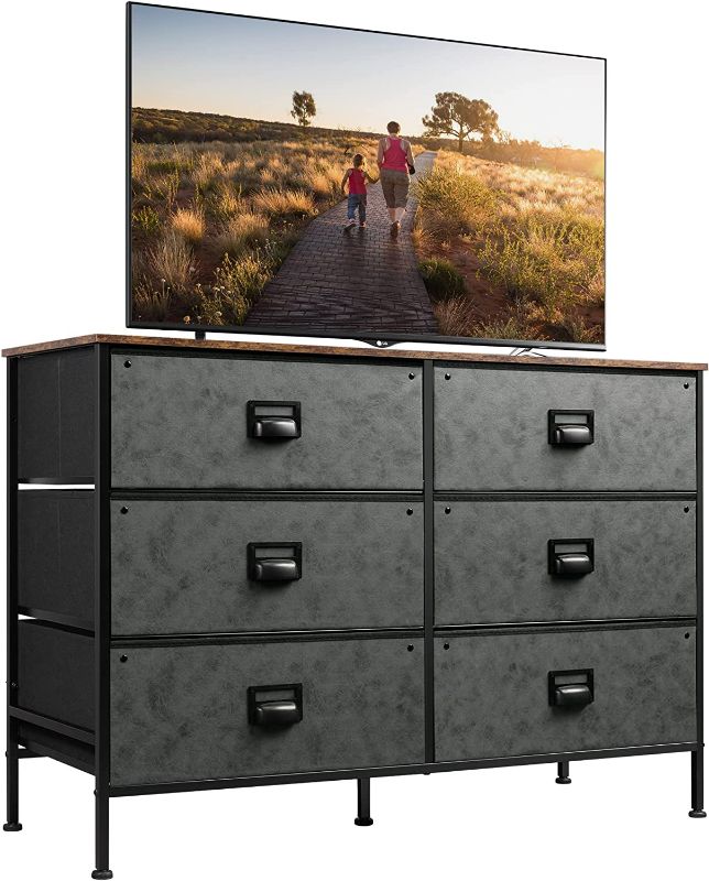 Photo 1 of *USED* *SEE NOTES* WLIVE Wide Dresser with 6 Drawers, Industrial TV Stand for 50" TV, Entertainment Center 