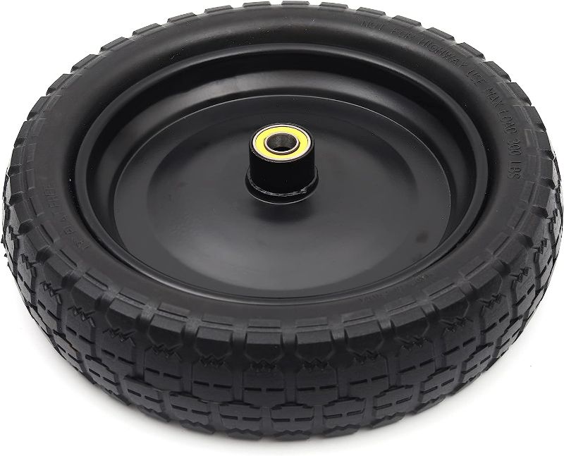 Photo 1 of (4-Pack) 13‘’ Tire for Gorilla Cart - Solid Polyurethane Flat-Free Tire and Wheel Assemblies - 3.15” Wide Tires with 5/8 Axle Borehole and 2.1” 