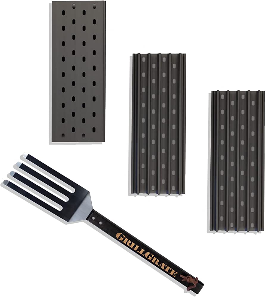 Photo 1 of 
isit the GRILL GRATE BRAND THE ORIGINAL RAISED RAIL DESIGN GET FIRED UP · WWW.GRILLGRATE.COM Store
4.7 out of 5 stars461 Reviews
GrillGrate 13.75" GrillGrate Set of 3 (Interlocking) + Grilling Tool - Premium Replacement Grilling Grates for The Traeger Ta