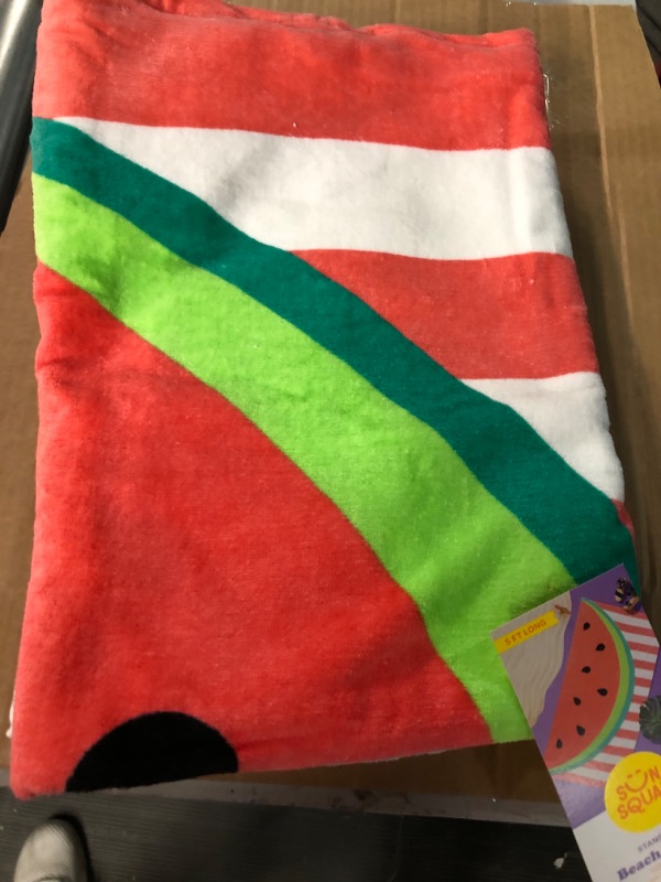 Photo 2 of 2 Watermelon Striped Printed Beach Towels Pink - Sun Squad™
