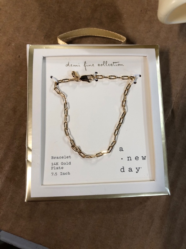 Photo 2 of 14K Gold Plated Paperlink Chain Bracelet - A New Day&#8482;