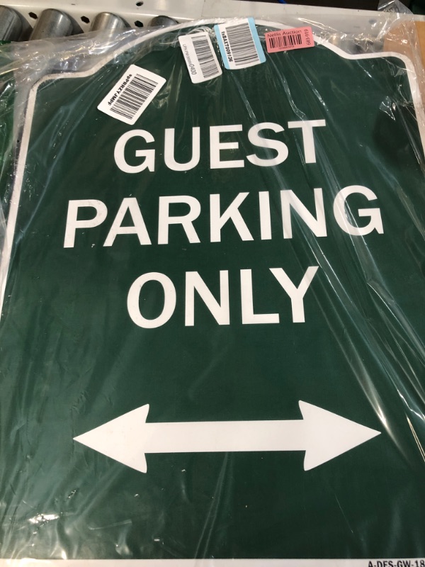 Photo 2 of SignMission Designer Series Sign - Guest Parking Only (with Bidirectional Arrow) | Green & White 18" X 24" Heavy-Gauge Aluminum Architectural Sign | Protect Your Business | Made in The USA