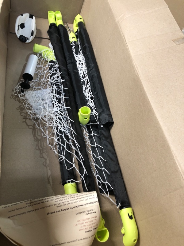 Photo 1 of Franklin Sports Mini Soccer Goal Set - Backyard + Indoor Mini Net + Ball Set with Pump - Portable Folding Soccer Goal Set - 36" x 24" - Black