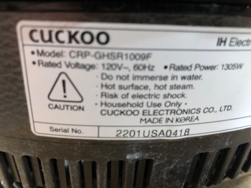 Photo 5 of Cuckoo Induction Heating Pressure Rice Cooker