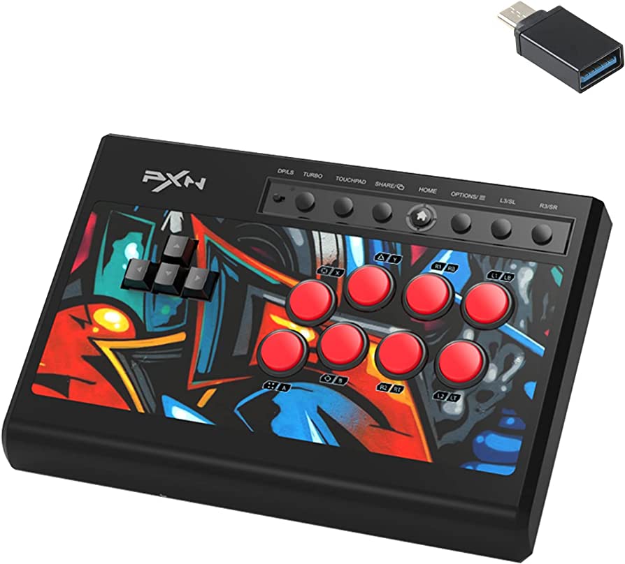 Photo 1 of Arcade Fight Stick, PXN X8 Street Fighter Arcade Game Fighting Joystick with USB Port, with Turbo & Audio Functions, Suitable for PS3 / PS4 / Xbox ONE/Xbox Series X&S/Nintendo Switch/PC Windows.