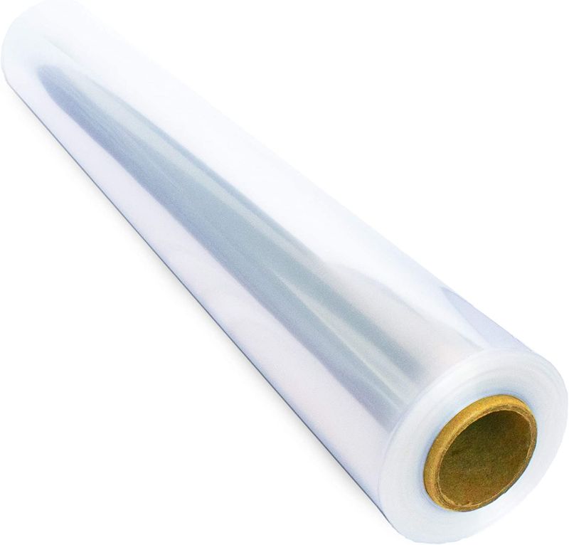 Photo 1 of 110 ft Clear Cellophane Wrap Roll (31.5 in x 110 ft) - Cellophane Wrap - Cellophane Roll - Clear Wrap Cellophane Bags - Clear Wrapping Paper to Wrap Gift Baskets - Gift Basket Wrap - Clear Gift Wrap for Baskets - Cello Wrap