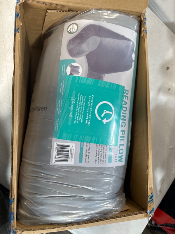Photo 1 of Milliard Reading Pillow with Shredded Memory Foam, Large Adult Backrest with Arms, Back Support for Sitting Up in Bed with Washable Cover (Sit up Pillow) Grey