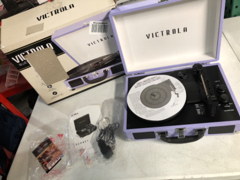 Photo 2 of Victrola Vintage 3-Speed Bluetooth Portable Suitcase Record Player.