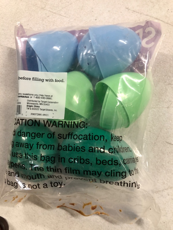 Photo 2 of 6ct Plastic Easter Eggs Cool Colorway Turquoise Green Blue - Spritz