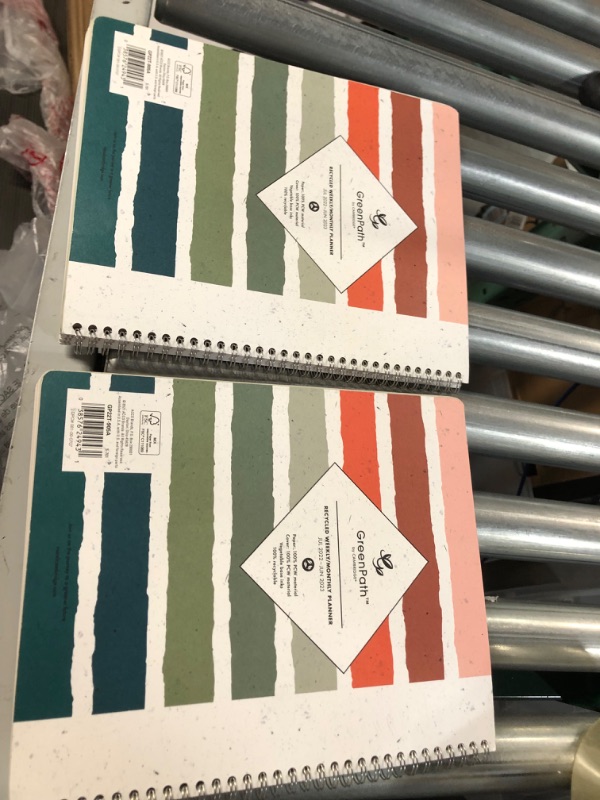 Photo 2 of 2022-23 Academic Planner Weekly/Monthly 11x9 Stripe - Greenpath 2 pack