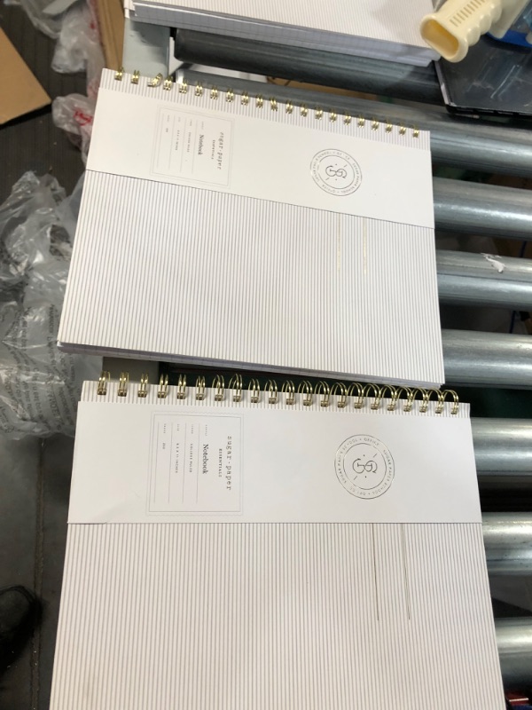 Photo 1 of 1 Subject Spiral Notebook Gray Stripe - Sugar Paper Essentials 2 pack