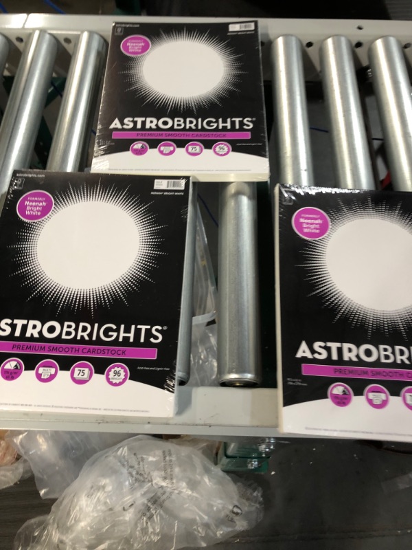 Photo 2 of Astrobrights/Neenah Bright White Cardstock, 8.5" x 11", 65 lb/176 gsm, White, 75 Sheets 3 pack