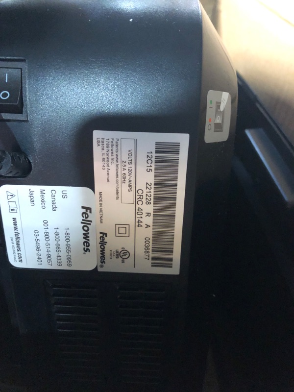 Photo 2 of Fellowes 12 Sheet Cross-Cut Paper Shredder