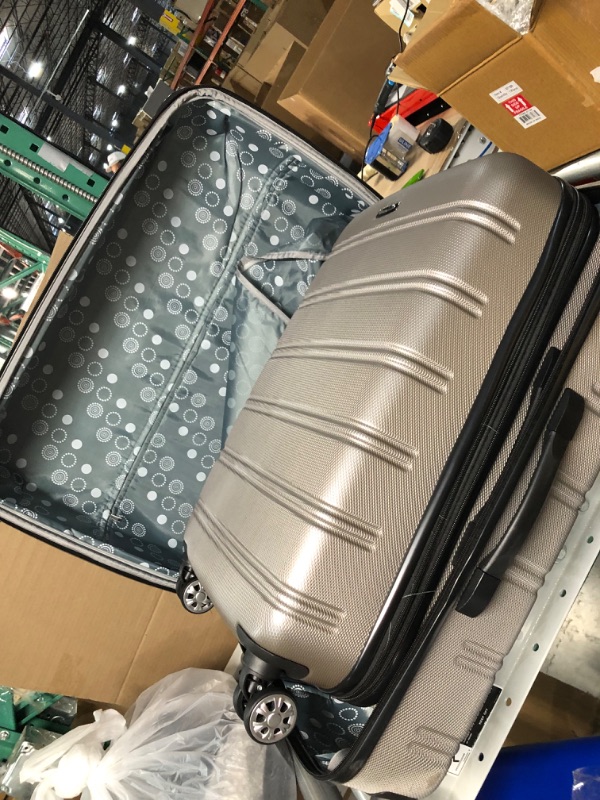 Photo 7 of **USED/BIG CASE,HAS SCRATCHES/SEE NOTES** Rockland Melbourne Hardside Expandable Spinner Wheel Luggage, Silver, 3-Piece Set