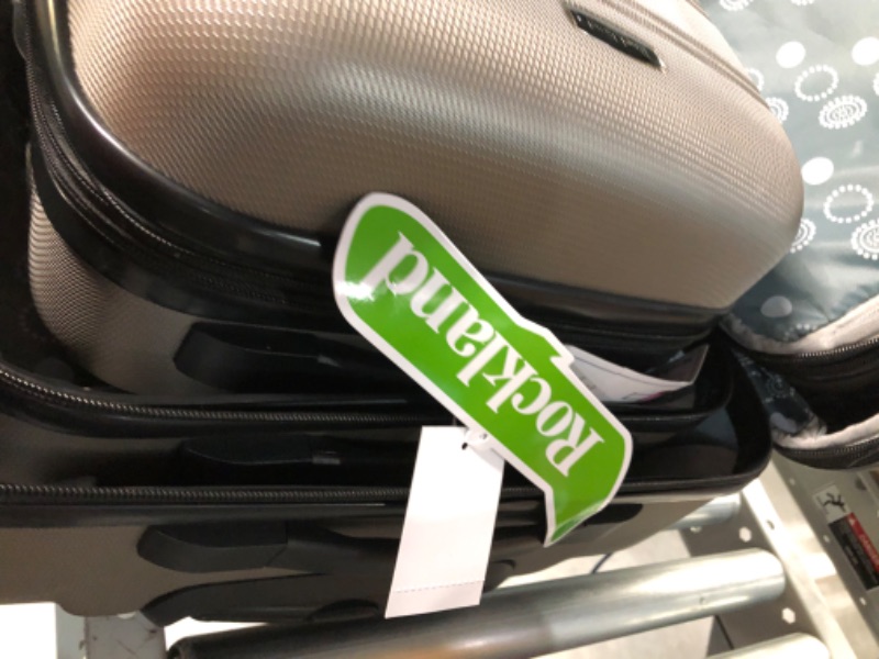 Photo 1 of **USED/BIG CASE,HAS SCRATCHES/SEE NOTES** Rockland Melbourne Hardside Expandable Spinner Wheel Luggage, Silver, 3-Piece Set