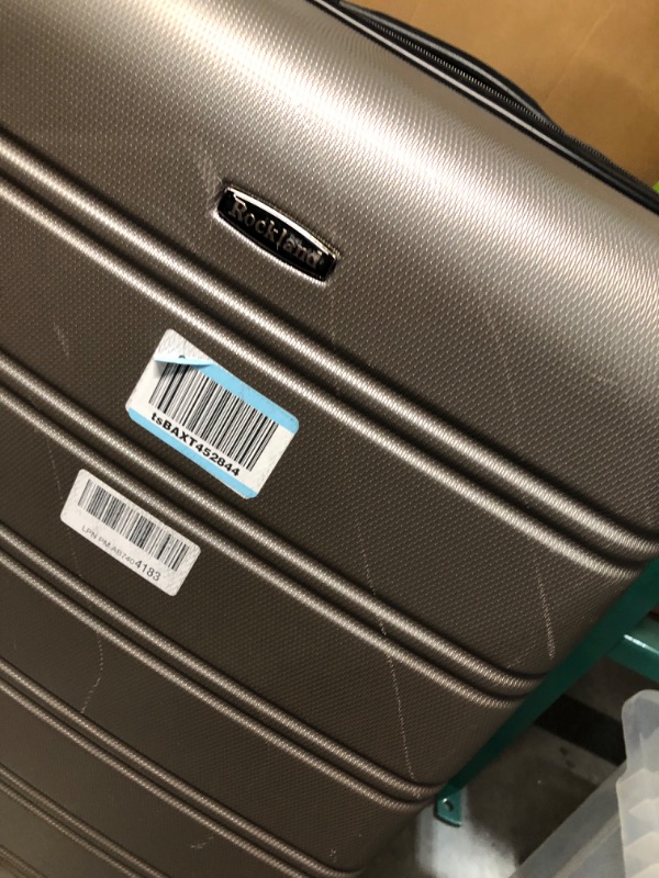 Photo 5 of **USED/BIG CASE,HAS SCRATCHES/SEE NOTES** Rockland Melbourne Hardside Expandable Spinner Wheel Luggage, Silver, 3-Piece Set