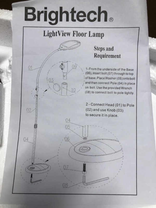 Photo 2 of **USED/SEE NOTES** Brightech LightView Pro Magnifying Floor Lamp