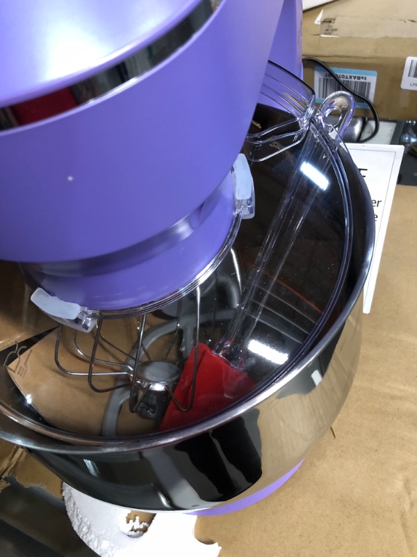Photo 1 of **USED SEE NOTES** COOKLEE Stand Mixer, 9.5 Qt. 660W 10-Speed Electric Kitchen Mixer with Dishwasher-Safe Dough Hooks, Flat Beaters, Wire Whip & Pouring Shield Attachments for Most Home Cooks, SM-1551, Lavender