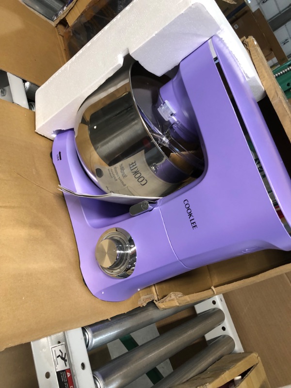 Photo 1 of **USED SEE NOTES** COOKLEE Stand Mixer, 9.5 Qt. 660W 10-Speed Electric Kitchen Mixer with Dishwasher-Safe Dough Hooks, Flat Beaters, Wire Whip & Pouring Shield Attachments for Most Home Cooks, SM-1551, Lavender