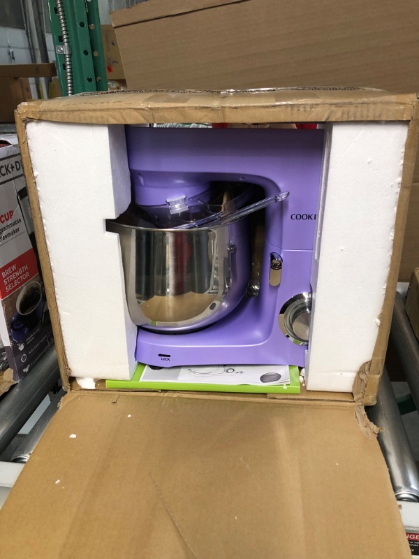 Photo 1 of **USED SEE NOTES** COOKLEE Stand Mixer, 9.5 Qt. 660W 10-Speed Electric Kitchen Mixer with Dishwasher-Safe Dough Hooks, Flat Beaters, Wire Whip & Pouring Shield Attachments for Most Home Cooks, SM-1551, Lavender