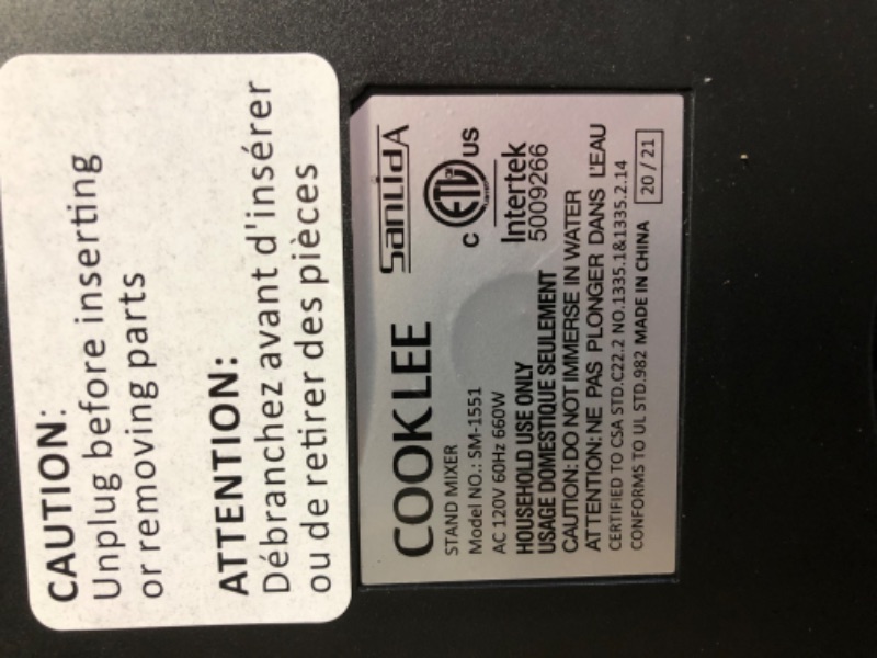 Photo 1 of **USED SEE NOTES** COOKLEE Stand Mixer, 9.5 Qt. 660W 10-Speed Electric Kitchen Mixer with Dishwasher-Safe Dough Hooks, Flat Beaters, Wire Whip & Pouring Shield Attachments for Most Home Cooks, SM-1551, Lavender