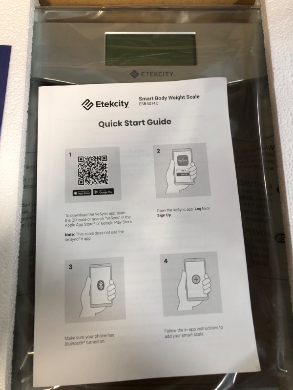 Photo 6 of **USED SEE NOTES** Etekcity Digital Body Scale. Bluetooth. COLOR:BLUE