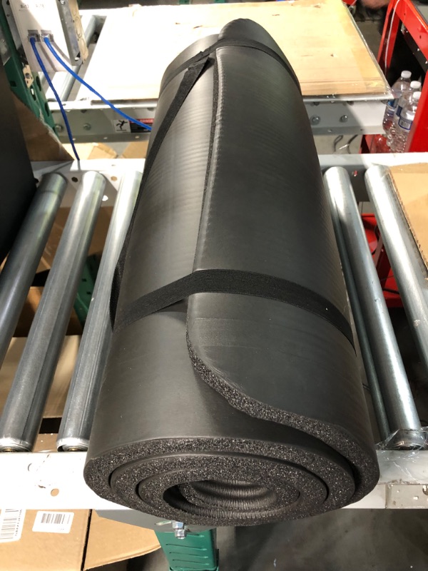 Photo 3 of **USED/SEE NOTES** Retrospec Solana Yoga Mat 1" Thick w/Nylon Strap for Men & Women - Non Slip Exercise Mat Black