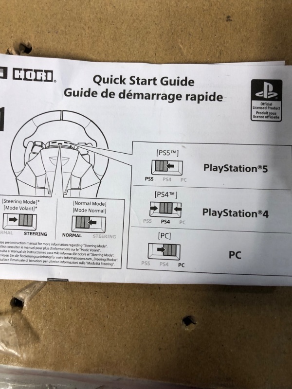 Photo 6 of **USED/SEE NOTES** HORI Racing Wheel Apex for Playstation 5, PlayStation 4 and PC - Officially Licensed by Sony - Compatible with Gran Turismo 7