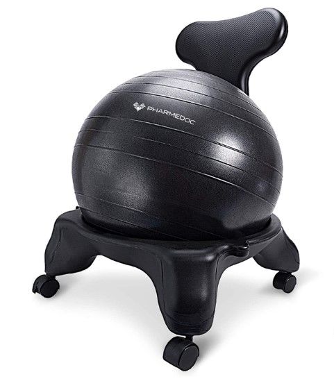 Photo 1 of **USED/MISSING PUMP** Exercise Ball Chair with Back Support,Black 