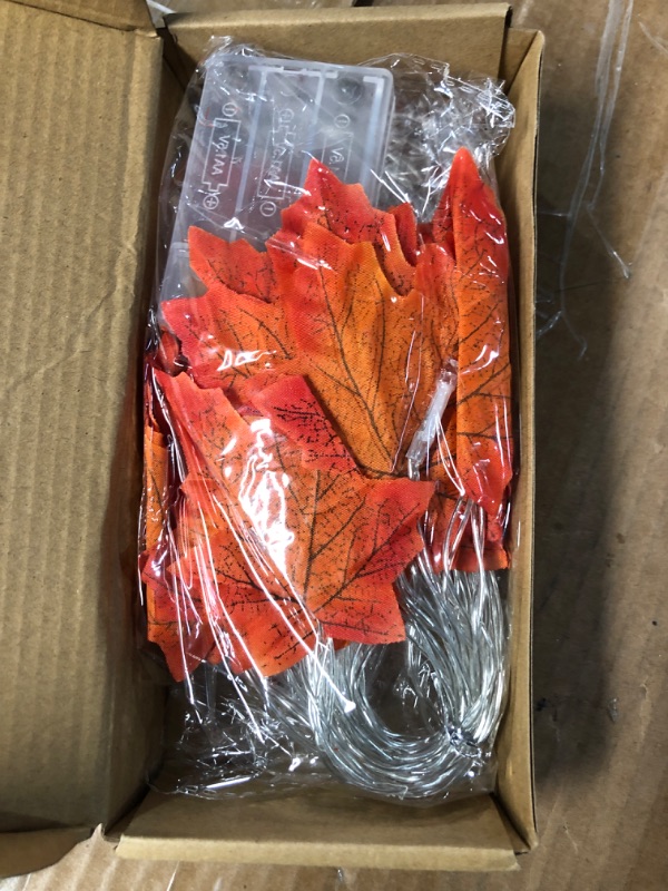 Photo 2 of 2 Pack Thanksgiving Decorations Enlarged Maple Leaves Thanksgiving 20Ft 40LED Lights 