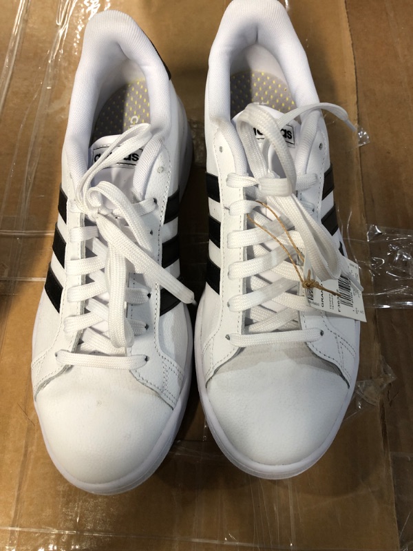 Photo 3 of (Slightly Used) Men's Adidas Grand Court Sneakers in White/Black Size 9 Medium
