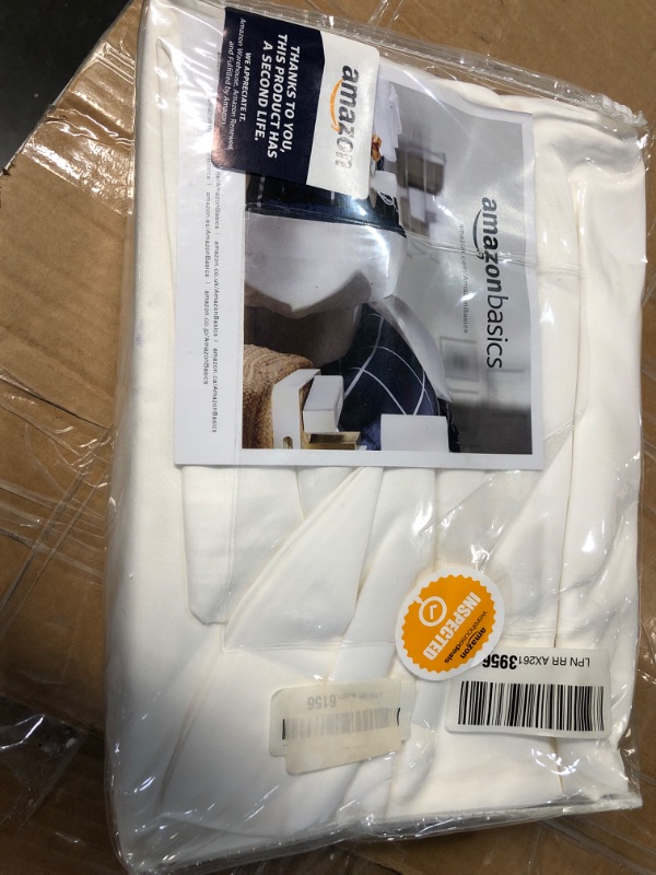 Photo 2 of (WHITE) Amazon Basics Lightweight 100% Cotton Percale Weave Sheet Set - Full, (WHITE) 