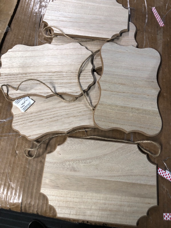 Photo 2 of 6-Pack of Unfinished MDF Hanging Wood Plaques, 3 Designs, 1/4 Inch Thick