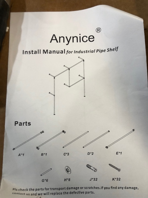 Photo 5 of Anynice Industrial Pipe Clothing Rack,Industrial Clothing Rack, Clothing Rods for Hanging Clothes,Clothes Rack,Wall Mounted Garment Rack, Heavy Duty Coat Rack (81.1" W x 14.4" D x83.5 H, ANY-DF33) DF33 - 81.1"W x 14.4"D x83.5"H