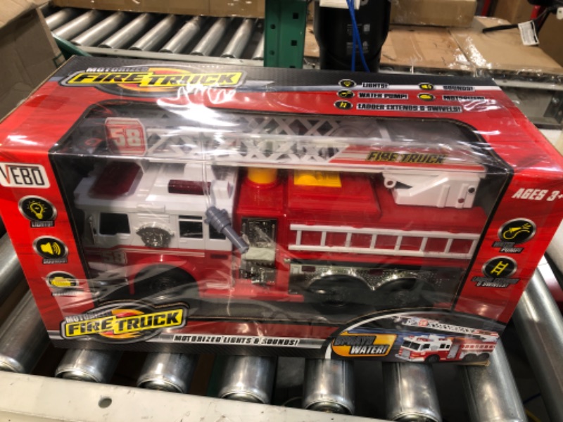 Photo 2 of ***USED*** Fire Truck Motorized with Lights, Siren Sound, Working Water Pump and Rotating Rescue Ladder- Electric, Motorized