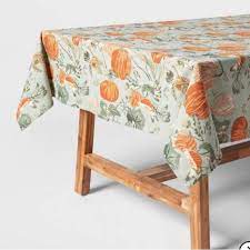 Photo 1 of 104 X 60 Cotton Pumpkin Tablecloth - Threshold