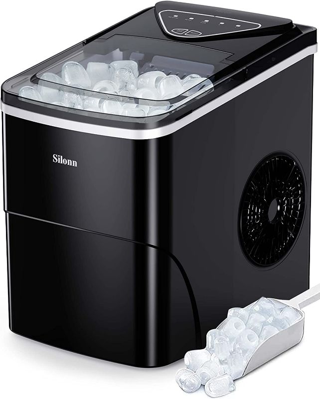 Photo 1 of (READ NOTES) Silonn Ice Makers Countertop 9 Bullet Ice Cubes- White, Large 10 Cup, 1 Count