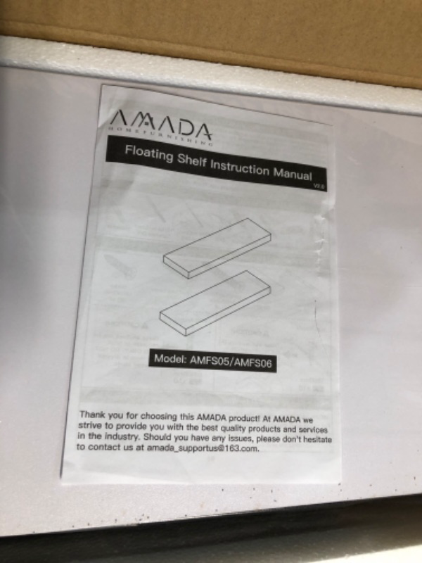 Photo 1 of AMADA HOMEFURNISHING Floating Shelves Large, 24 x 9 Inch Set of 2, White - AMFS06