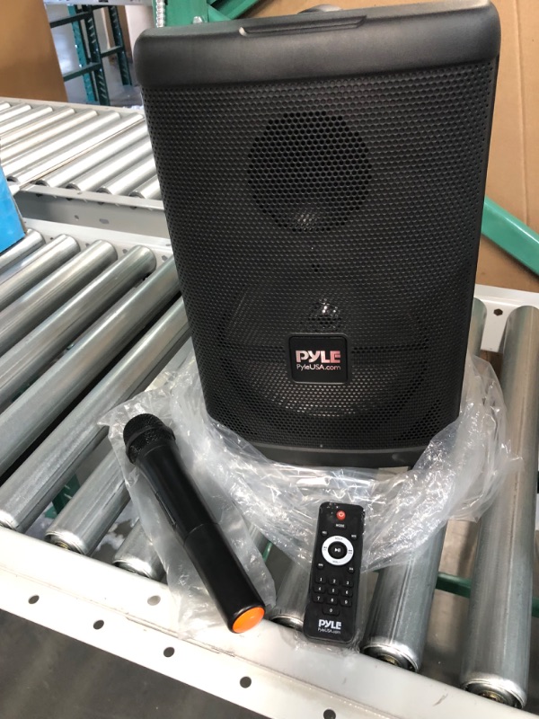 Photo 2 of Pyle Portable Bluetooth PA Speaker-240W 8” Rechargeable Indoor/Outdoor BT Karaoke Audio System-TWS