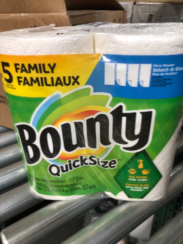 Photo 2 of Bounty Quick Size Paper Towels, White, 4 Packs Of 2 Family Rolls = 8 Family Rolls