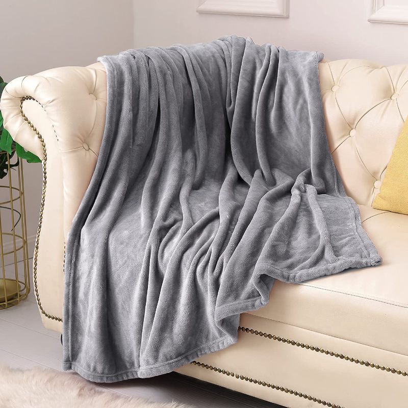 Photo 1 of  Blanket Throw Size Grey Lightweight Super Soft 