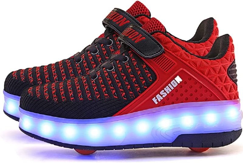 Photo 1 of Aikuass USB Chargable LED Light Up Roller Shoes Wheeled Skate Sneaker Shoes 