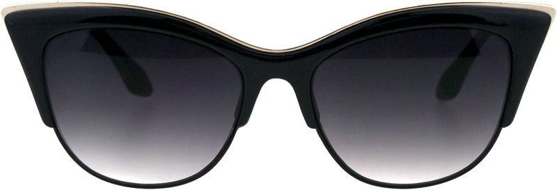 Photo 1 of SA106¬ Womens High Point Squared Half Rim Look Cat Eye Sunglasses